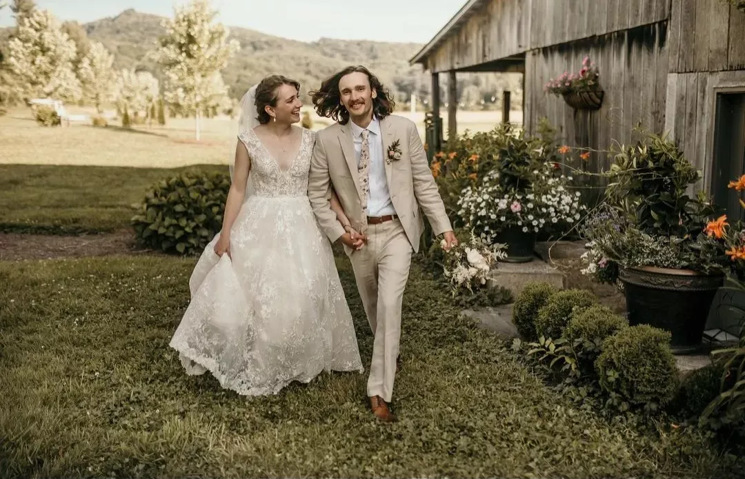 Happy Couple by the Old Hay Barn