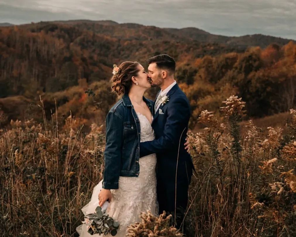 gorgeous fall day and happy couple