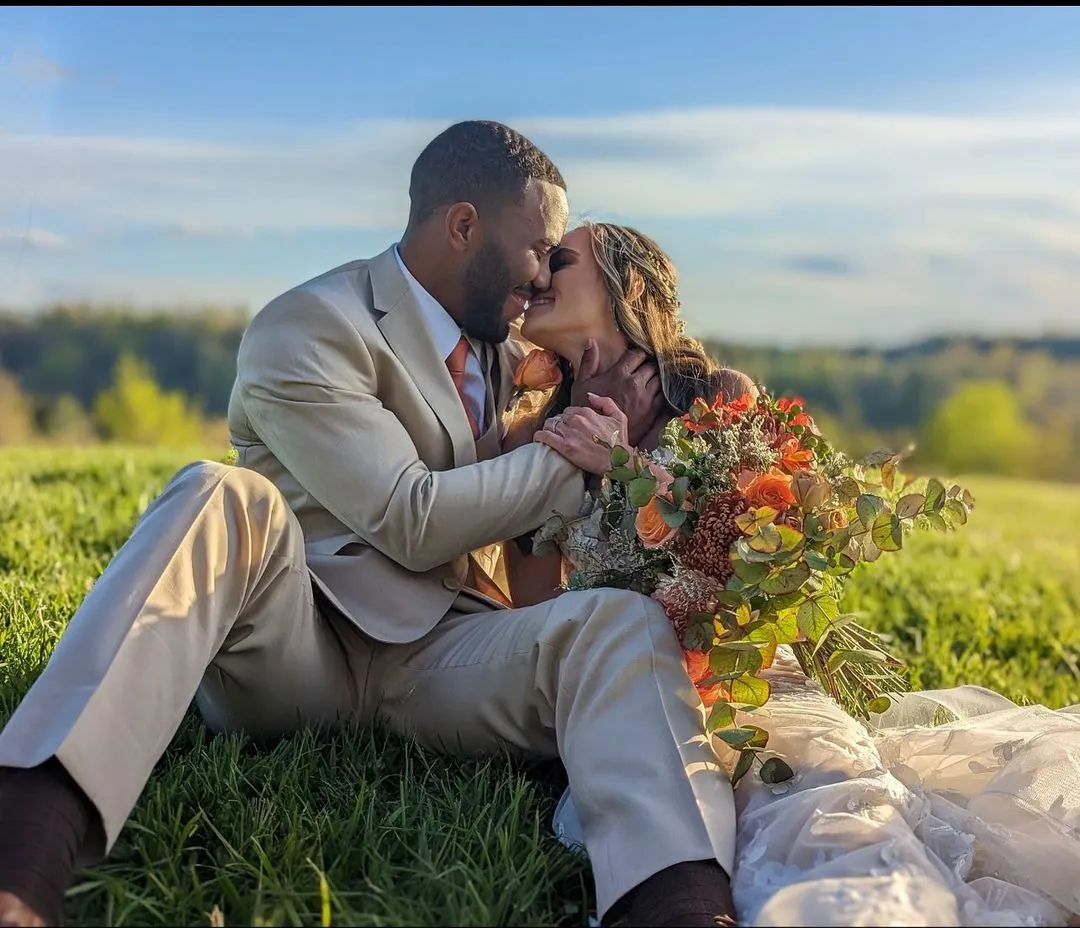 wedding couple on the mountain top